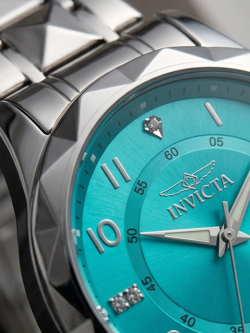 Invicta Men’s Silver Watch with Tiffany Blue Dial three year warranty